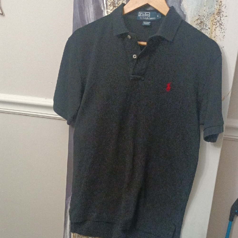 Polo by Ralph Lauren Black and Red Polo Shirt Classic Design